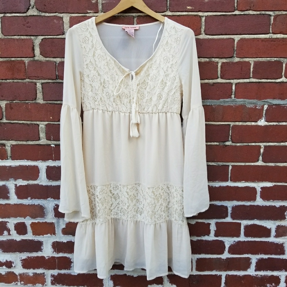 Flying Tomato Extra Small Bell Sleeve Boho Dress